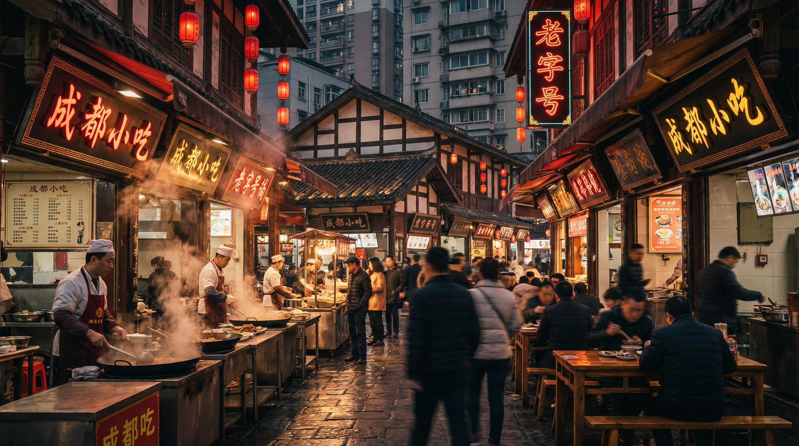 Chengdu street food scene - the birthplace of Feng Hotpot